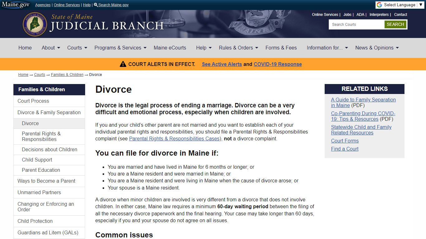 Divorce: Maine Judicial Branch